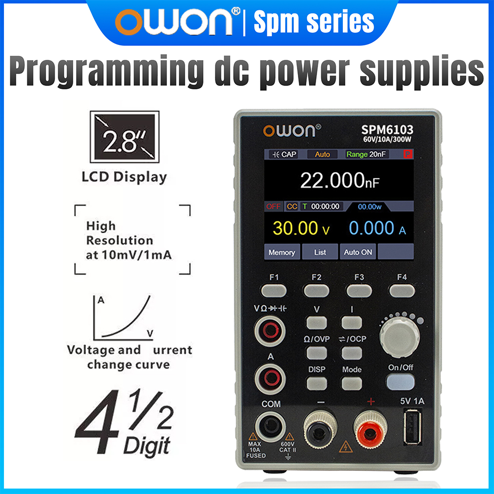 Programmable Dc Power Supply 60V 10A - OWON SPM6103 Programmeerbare DC-voeding 60V 10A